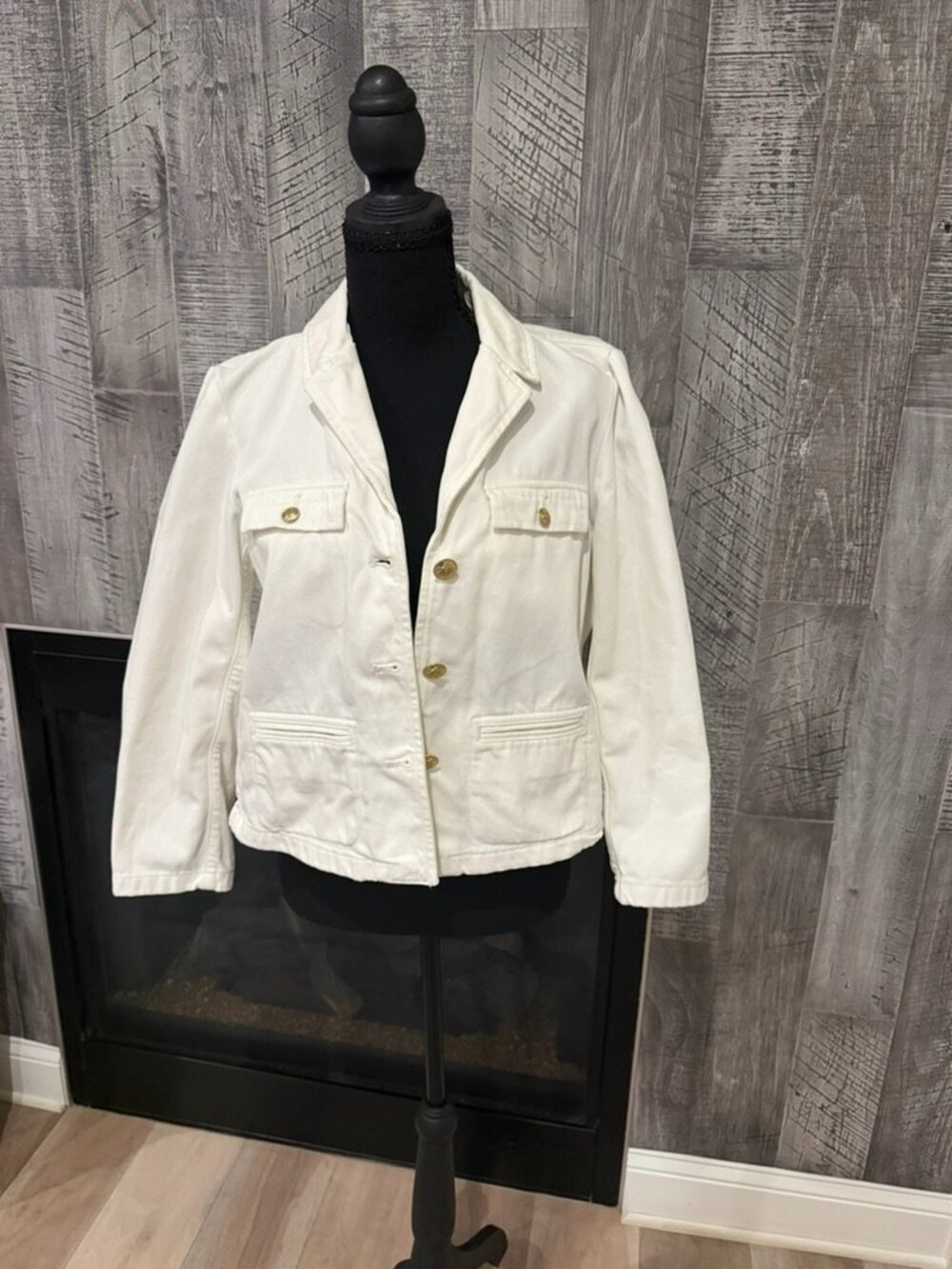 J.Crew White Cotton Jacket - Size Small